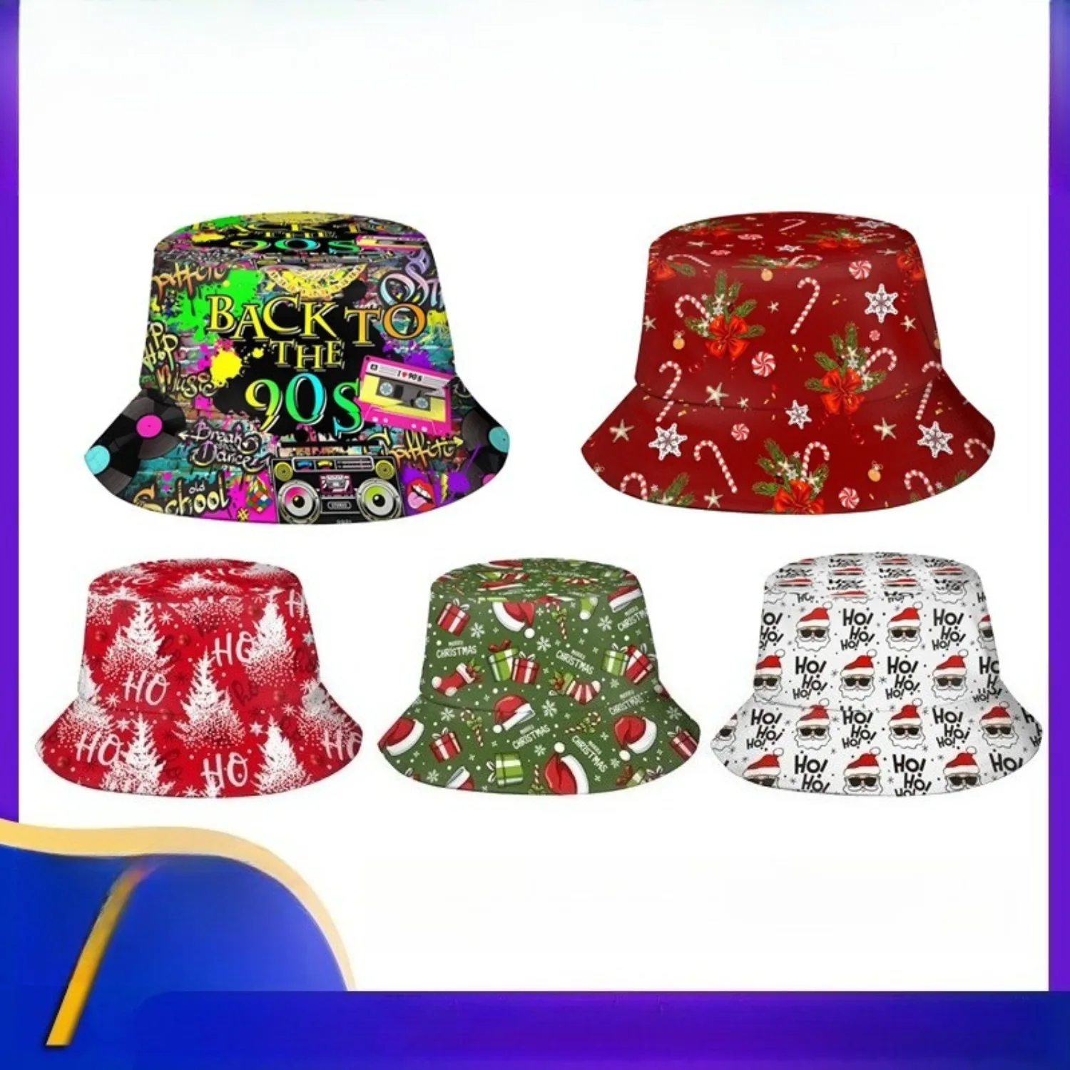 Fisherman's hat, customized double-sided printed pattern, sun protection hat, sun protection hat