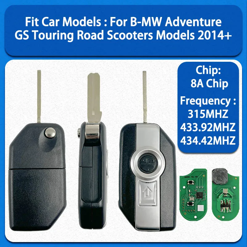 

CN006104 Смарт-ключ для вторичного рынка, чип FCC KR55WK49863 8A, 315/433.92/434.42 МГц для скутеров B-MW Adventure GS Touring Road 2014+