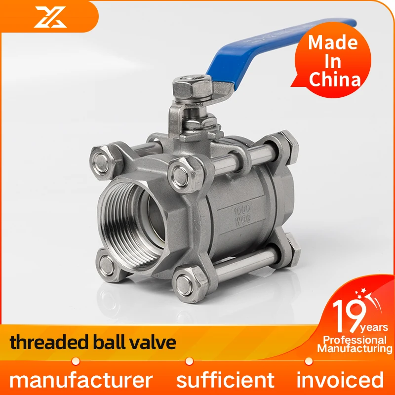 

304 Stainless Steel Female Thread Ball Valve Q61F-16P Threaded Buckle Medium Thickened High Pressure Resistant Hand Valve Switch