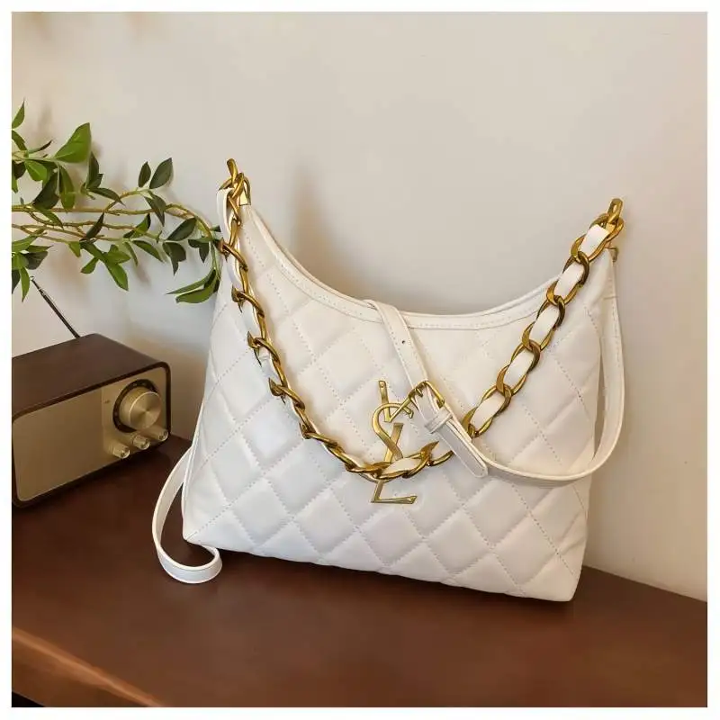 حقيبة على طراز المصمم - منتج ضرب 2025 - حقيبة كروس ريترو راقية مع حزام سلسلة كلاسيكي بنمط الماس - حقيبة كتف