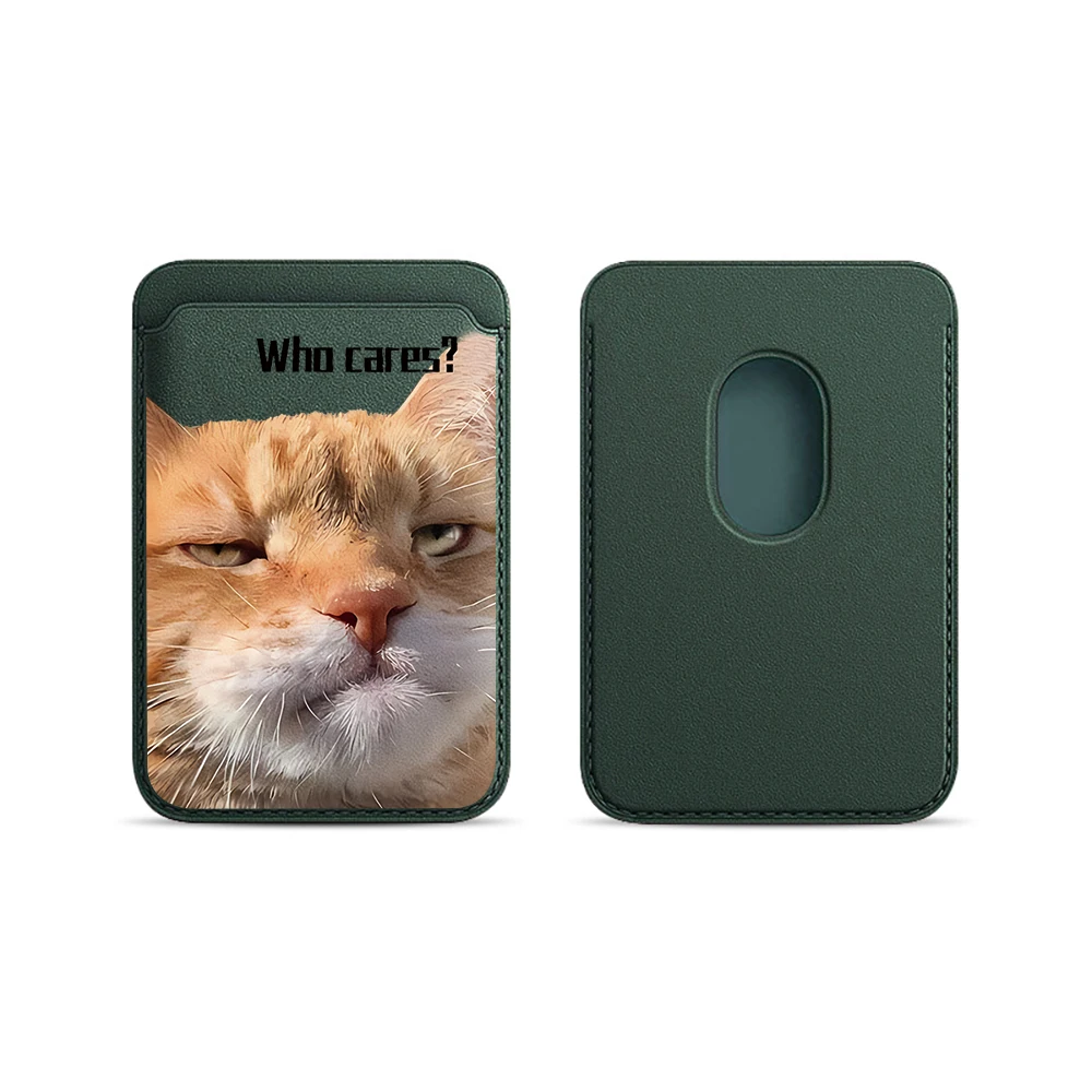 Kreatives Straßenkatzen-Leder-Kartenetui Handy-Kartenhalter für Magnetische Hülle Geeignet für alle iPhone Magsafe Karten-Handy-Rückentaschen – Detail 17