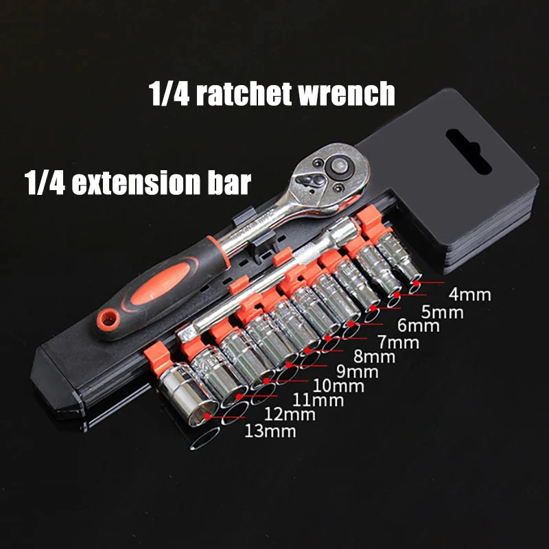 New Upgrade Wrench Socket Set Hardware Car Boat Motorcycle Bicycle Repairing Tool Short Socket Ratchet Auto Repair Tools Hand