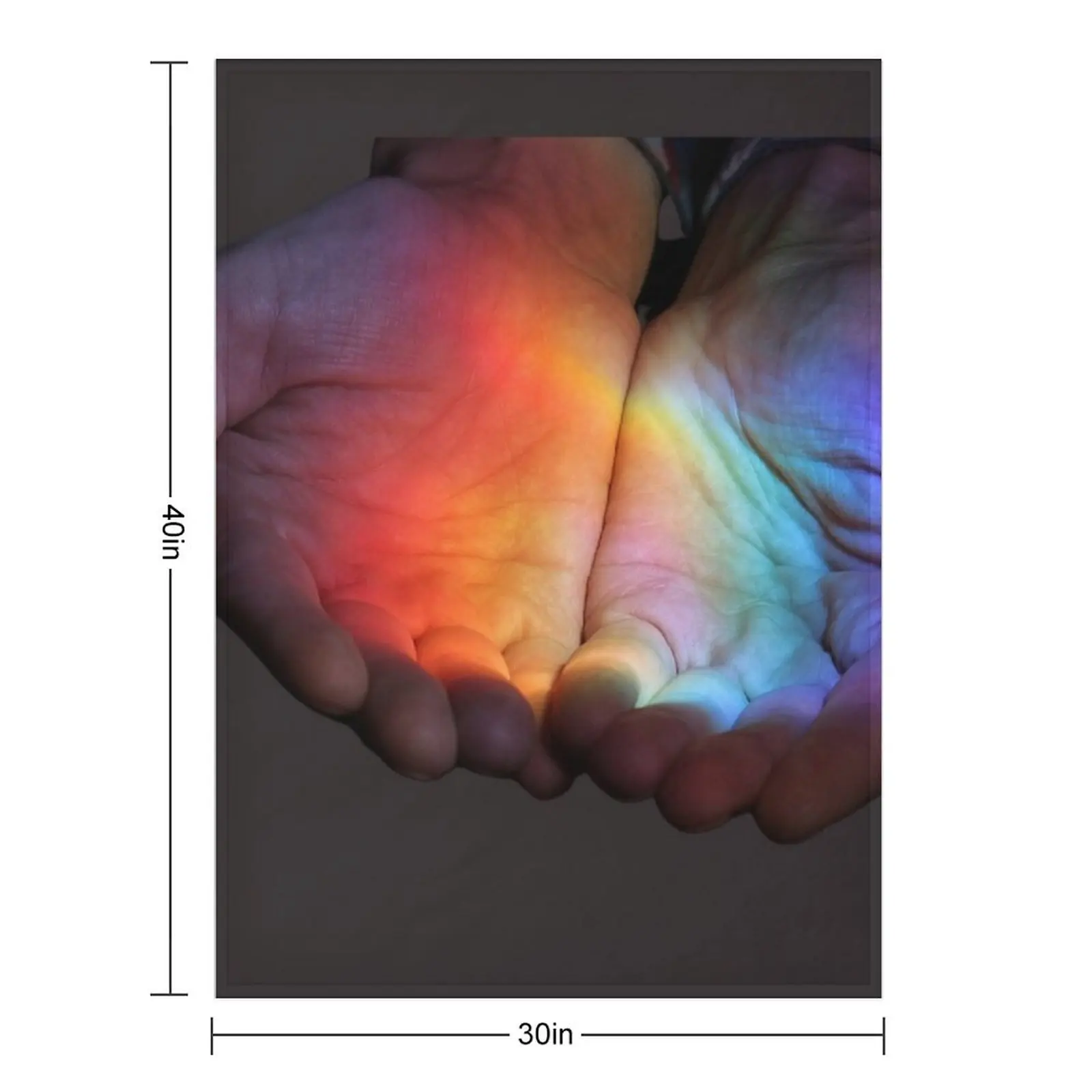 Hands Holding Rainbow Throw Blanket Sofa Moving Hairys decorative Blankets