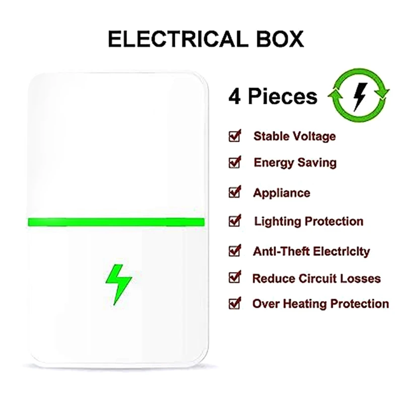 Dispositivo de ahorro de energía, dispositivo de parada de vatios, ahorro de energía, enchufe estadounidense, 5 piezas