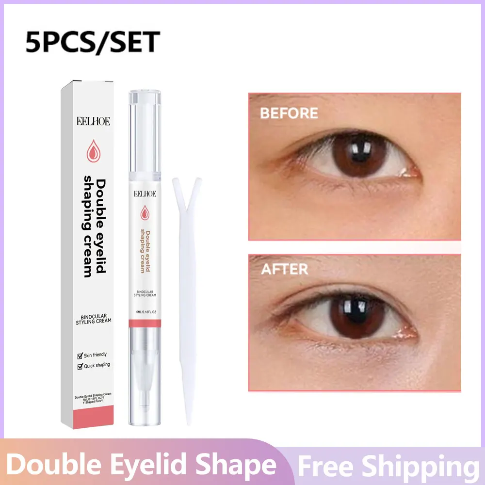 5pcs/set Double Eyelid Shape Cream Invisible Artifact Seamless Invisible Cream Eye Shaping Double Eyelid Styling Cream Makeup