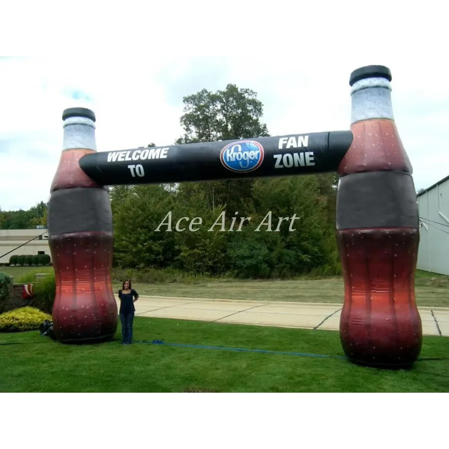 8m W*5m H Custom Printed Advertising Door Arch Inflatable Bottle Archway for Promotion