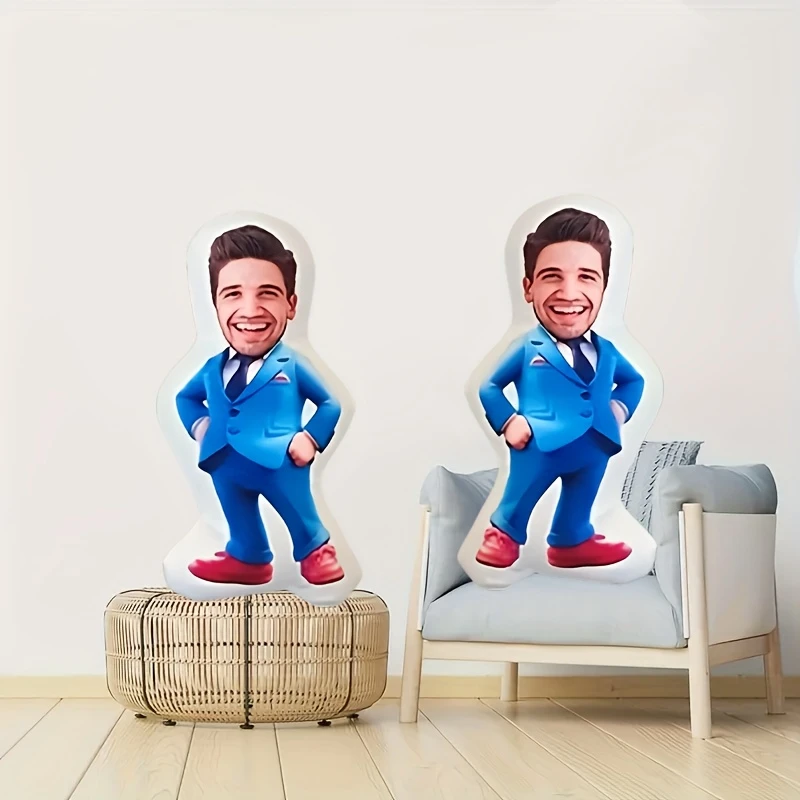 A Custom Photo Pillow Featuring an Ugly Design, Personalized with Face Prints, Double-Layered Cushion for Body Use - Pillows wit