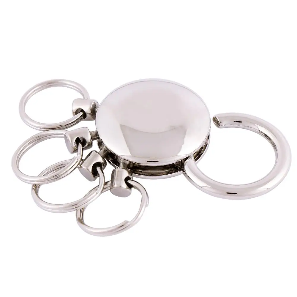 High Quality Shackle Keyring 4 Ring Key Holder Detachable Keychain for Men Pants Belt Chain Clip