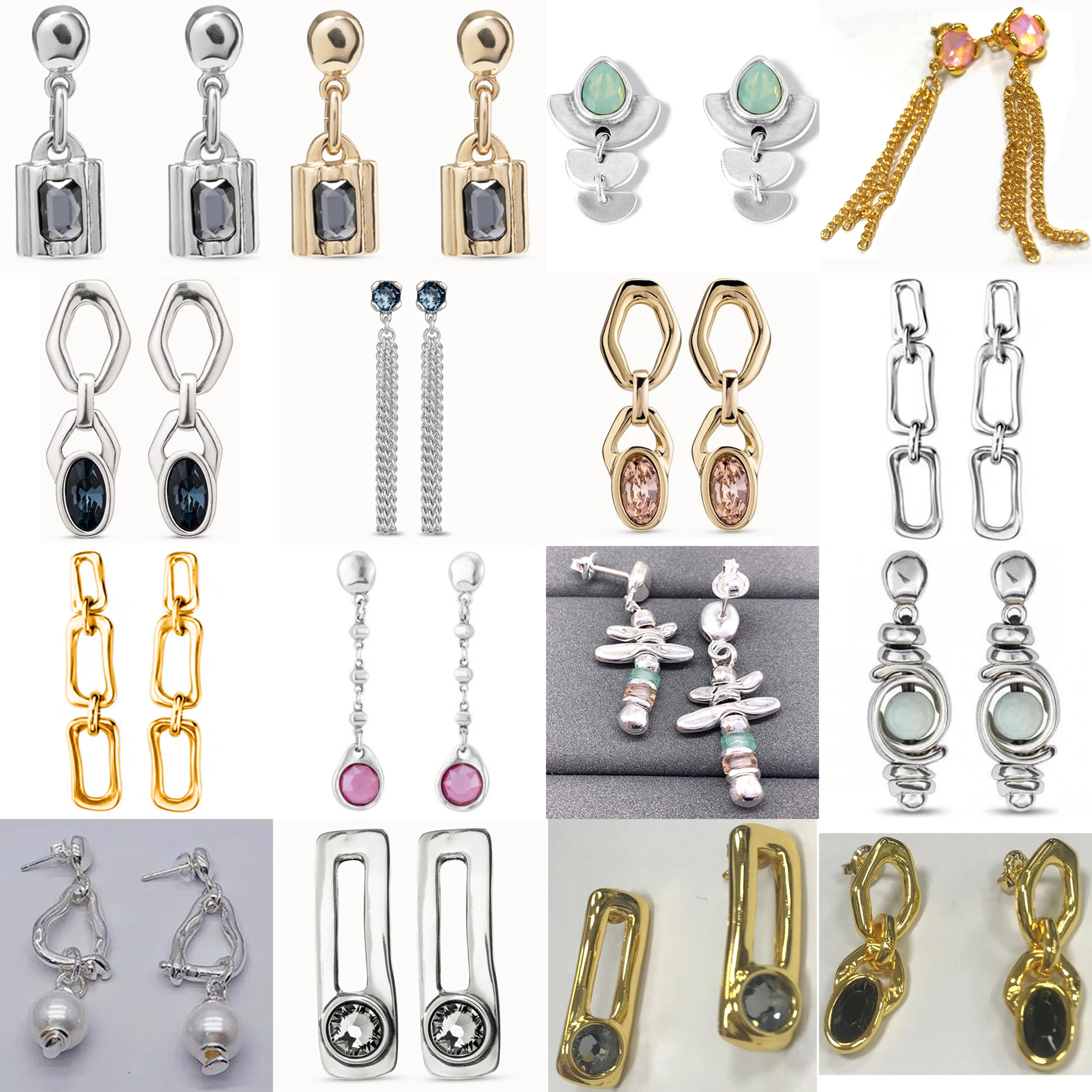 

"Vintage-Style Pearl & Enamel Dangles - Retro Elegance, Charming Appeal"