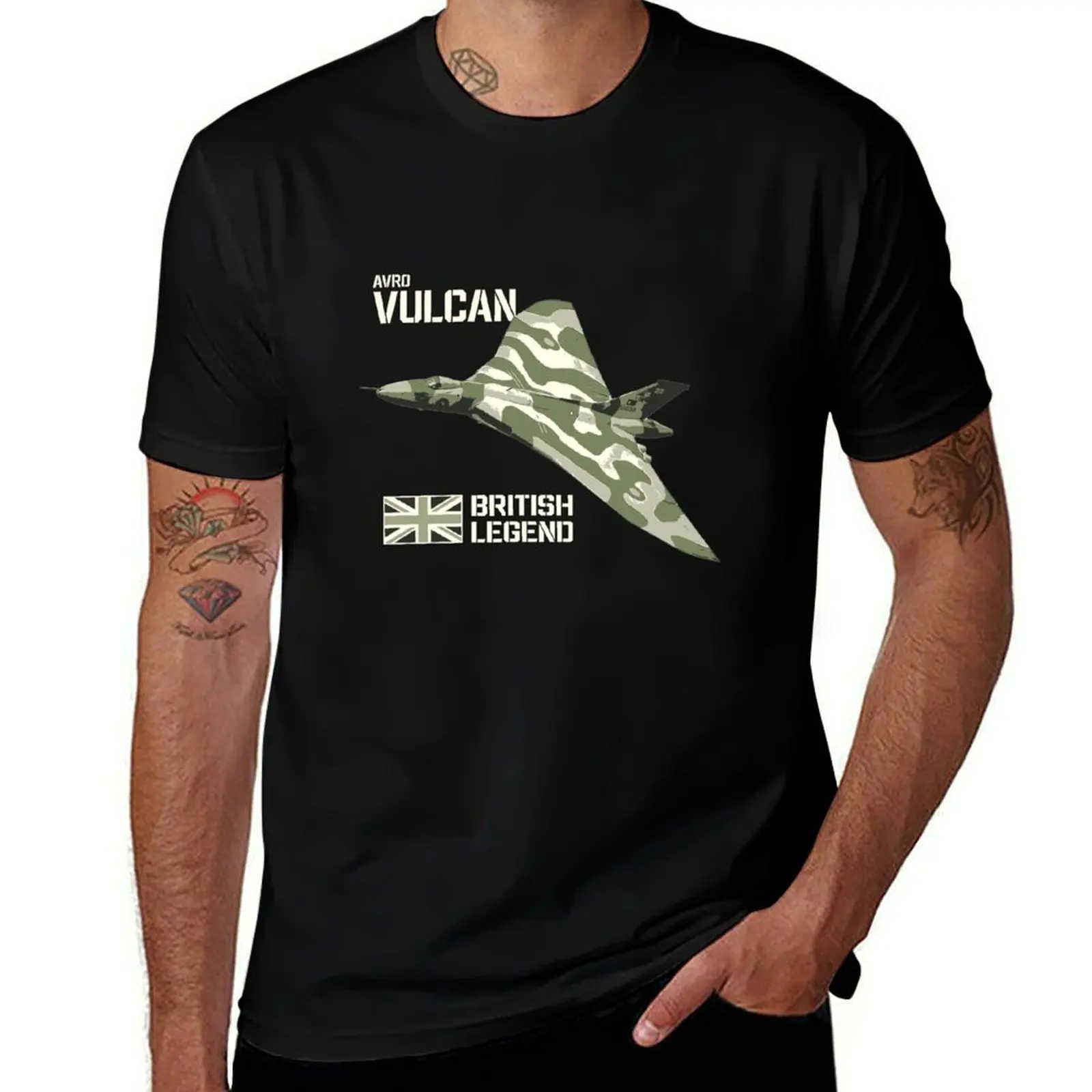 

Avro Vulcan Bomber Jet Aircraft RAF Plane British Legend T-Shirt man t shirt heavy cotton T-Shirt