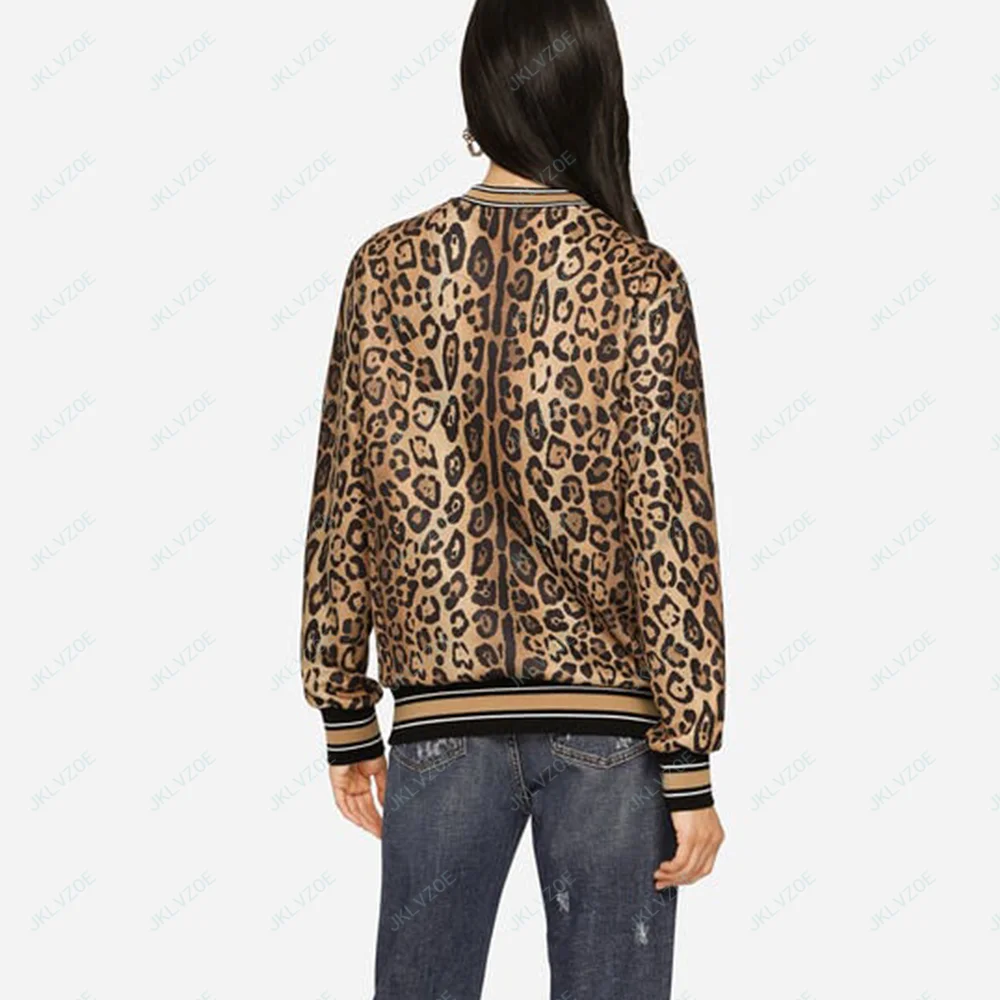 Autumn and Winter Christmas Leopard Print Luxury Brand DG. Women\'s Pullover Unisex Tops Sexy Hoodie Sweatshirt