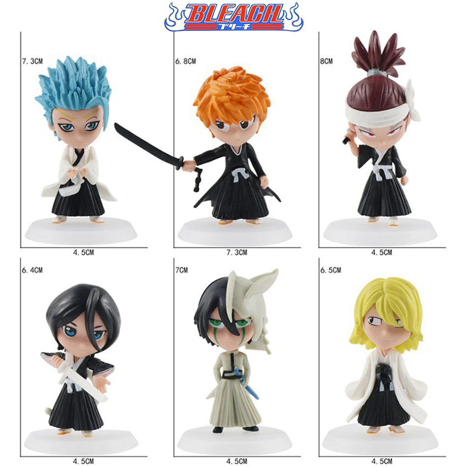 2Set Wholesale BLEACH Action Figure Cool Cute Anime Figure Toy Doll Model Desk Decoration For Kid Birthday Gifts