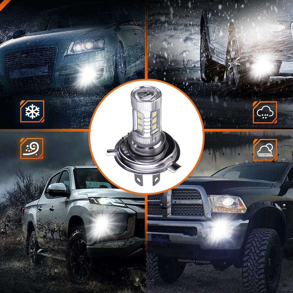 

H4 Super White LED Headlight Bulb 6000-6500K High Low Beam Car Fog Light Bulb IP67 Waterproof Auto Headlight 4000LM 80W 12V