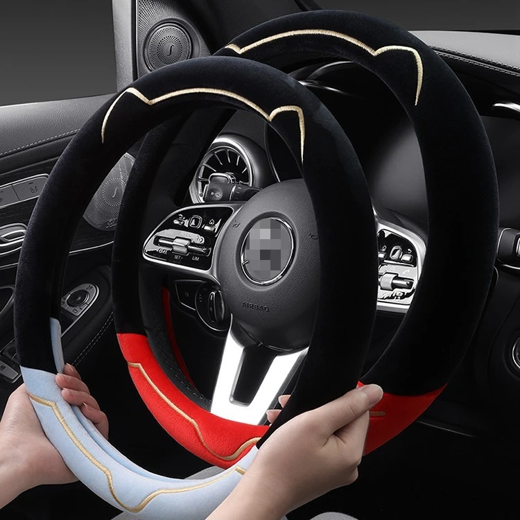 

Cartoon Plush Car Steering Wheel Covers Cute Universal Steering Covers Cute Car Accessories Woman Anti-slip Steering Wheel Case