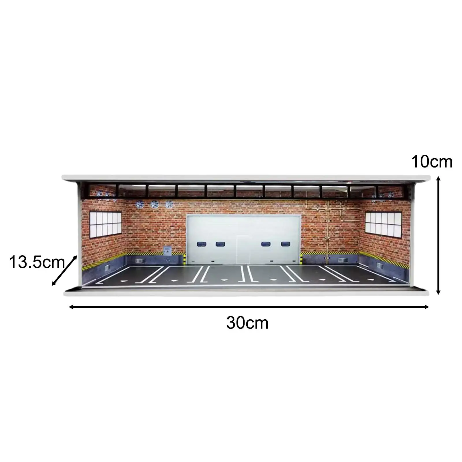 Backdrop de vitrine de estacionamento, veículo protetor, vitrine de garagem para figuras de ação, modelo mini bonecas, layout de carros, escala 1:64