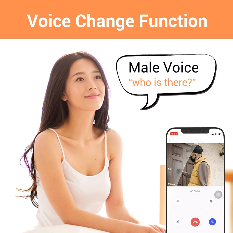 Timbre de video inalámbrico para el hogar, intercomunicador de voz de dos vías, intercomunicador cambiante de voz, timbre de videovigilancia