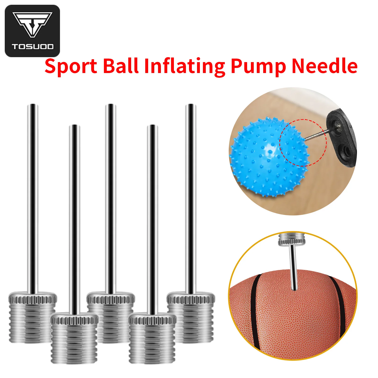 

TOSUOD Sport Ball Inflating Pump Needle For Basketball Soccer Universal Steel Ball Inflation Needle Inflatable Air Valve Adaptor