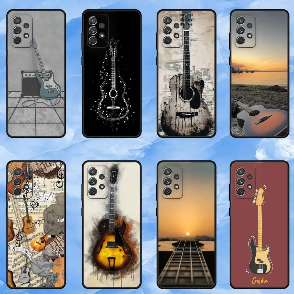 

Musical G-Guitar A-Art Phone Case For Samsung Galaxy A73,A72,A71,A70,A53,A52,A51,Soft Silicone Black Cover