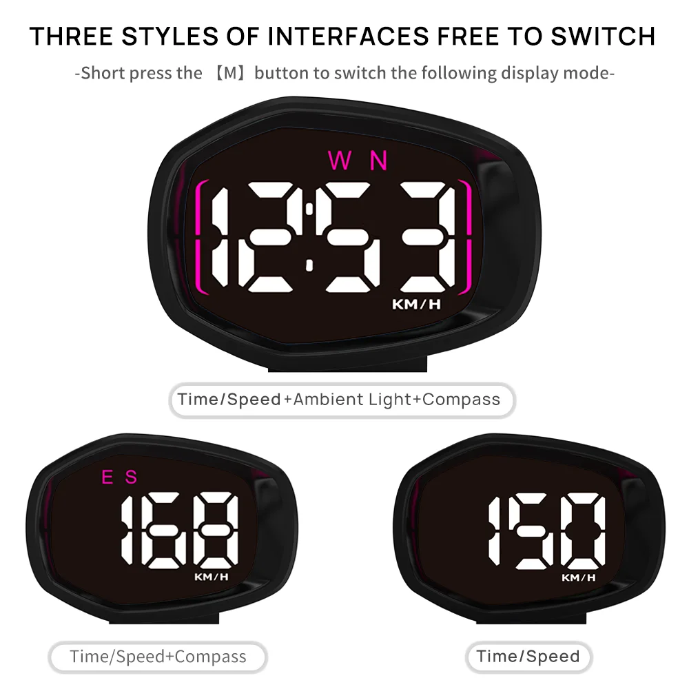 KWHUD Hud проекционный дисплей GPS цифровой спидометр для автомобильных часов время измерители скорости датчики авто электронные аксессуары гаджеты