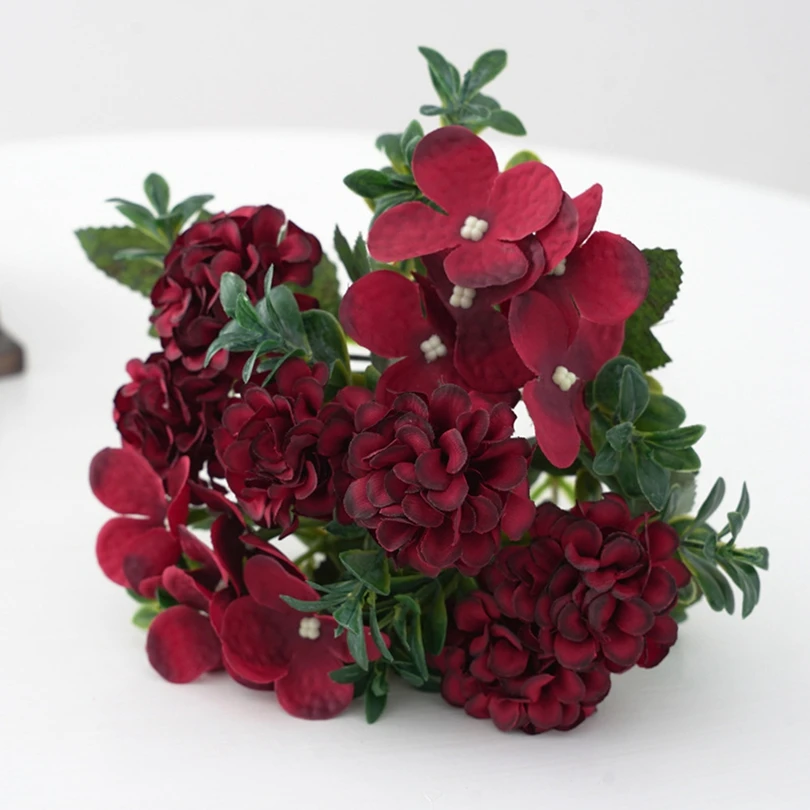 

Artificial Flowers Hydrangea Bridal Bouquets Accessories Clearance Festival Garland Clipping Vases Home Room Wedding Decorations