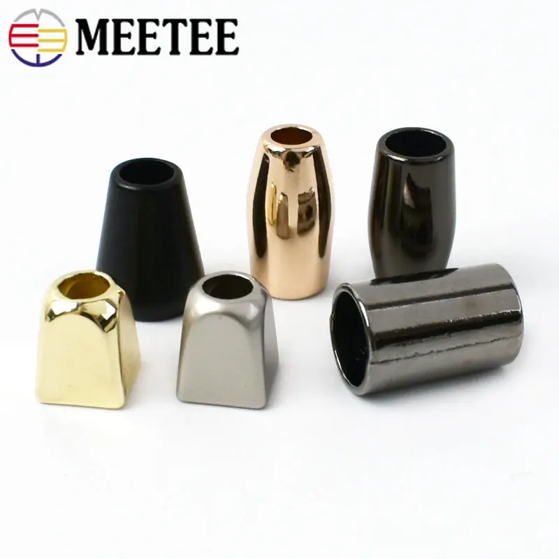 Meetee 20/50pcs Metal Stopper Jacket Drawstring Button Hat Cord Lock Bell Elastic Rope End Buckle DIY Garment Stoppers Buttons