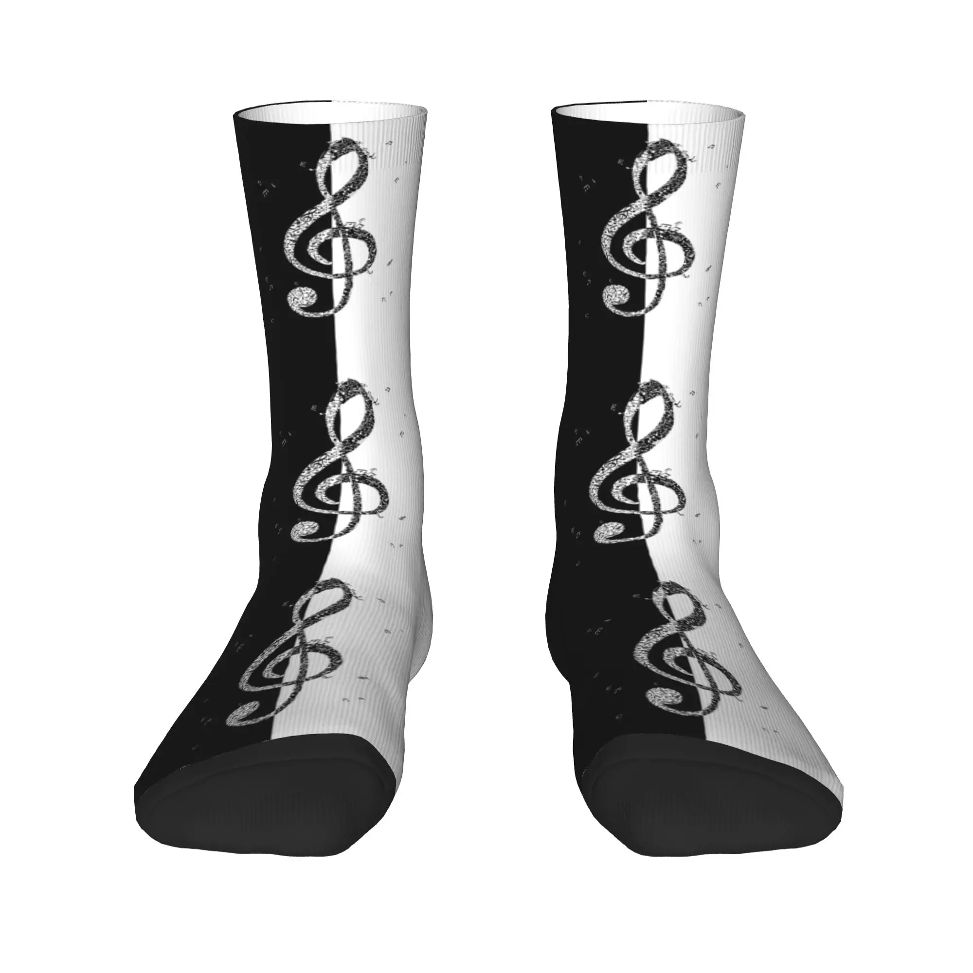 

Носки с музыкальными нотами для мужчин и женщин, теплые модные новые носки для экипажа