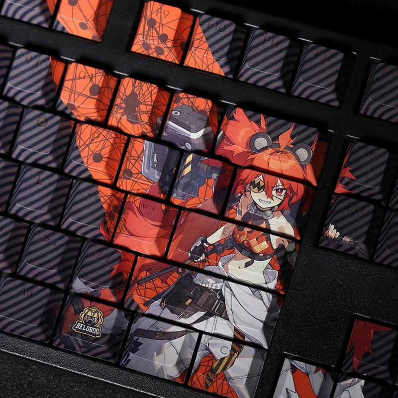 Zenless Zone ontariKoleda Belobog PBT Keycaps, Anime Game Girl Key Caps, Aucun recommandé pour les claviers mécaniques de bricolage, 108 prédire par ensemble