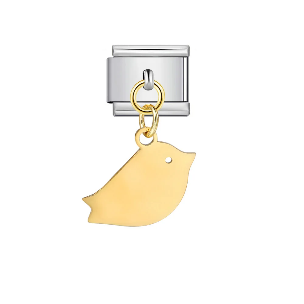 Neuer trendiger Vogel-Baum-Stern-Gecko-Herz-Metallanhänger, italienischer Charm-Anhänger, passend für 9mm Edelstahlarmband, DIY-Schmuckherstellung. – Detail 3