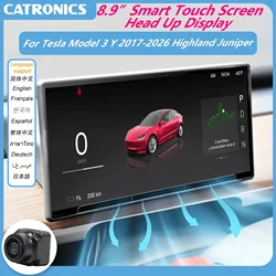 CATRONICS 8.9 Inch Head Up Display for Tesla Model 3 Y 2017-2026 Highland Juniper Android Auto Carplay HUD OTA Update Air Vent