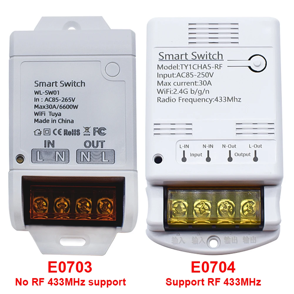Smart Switch 30a 6600W WLAN-Relais modul 85-265V 220V Controller Empfänger Tuya App drahtlose Fernbedienung Alexa Google Home