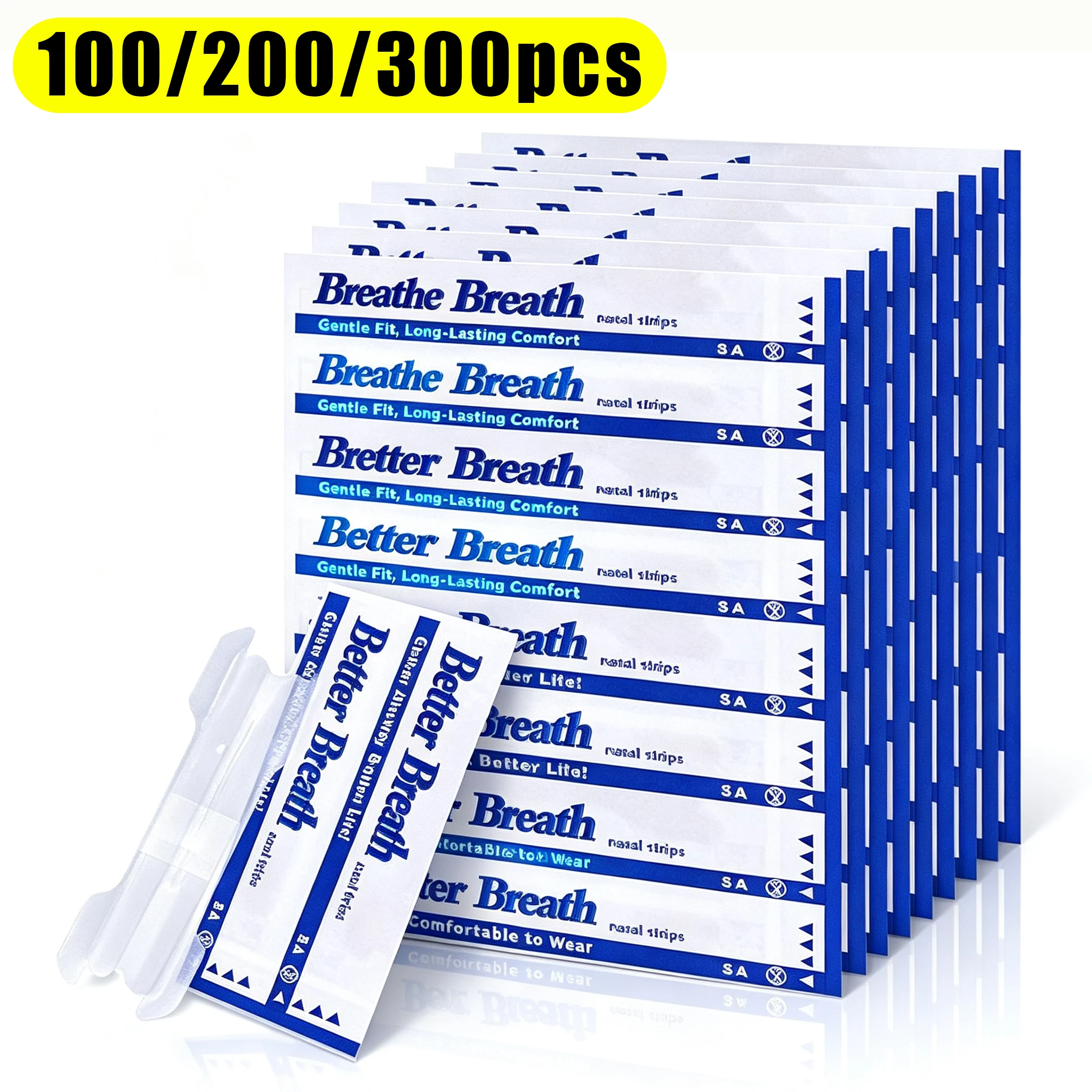 100/200/300PCS Breath Nasal Strips Sleep Aid Device Easier Breathing Nose Patch Snoring Aid for Better Sleep