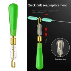 10PCS Rotation Fishing Floats Seat Quick Change Copper Head Fast Fish Float Seat Fishing Accessories Silicone Fishing Line Clip
