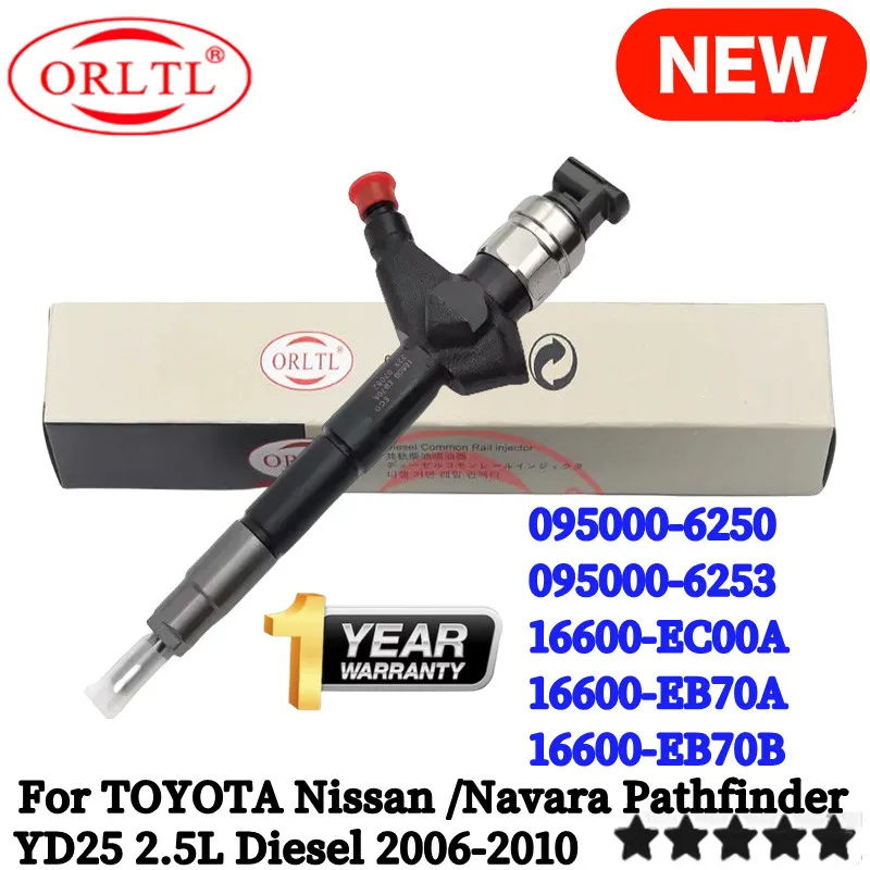 Original fuel injector 095000-6250 095000-6253 16600-EC00A 16600-EB70A 16600-EB70B For TOYOTA Nissan /Navara Pathfinder ORLTL