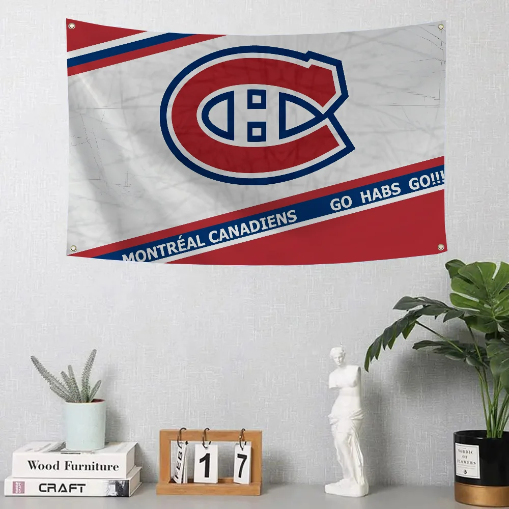 1PC Montreal Canadiens Flag Flags And Banners Four Hole Flag Polyester Outdoor Decor Room Aesthetic