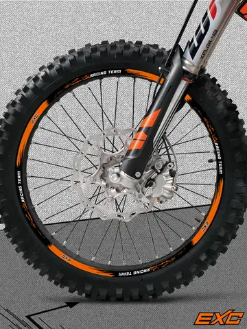 반사 오토바이 휠 스티커 림 데칼 스트라이프 테이프 허브 Accessori KTM 125/250/300/350/450/500 EXC Racing 용 방수