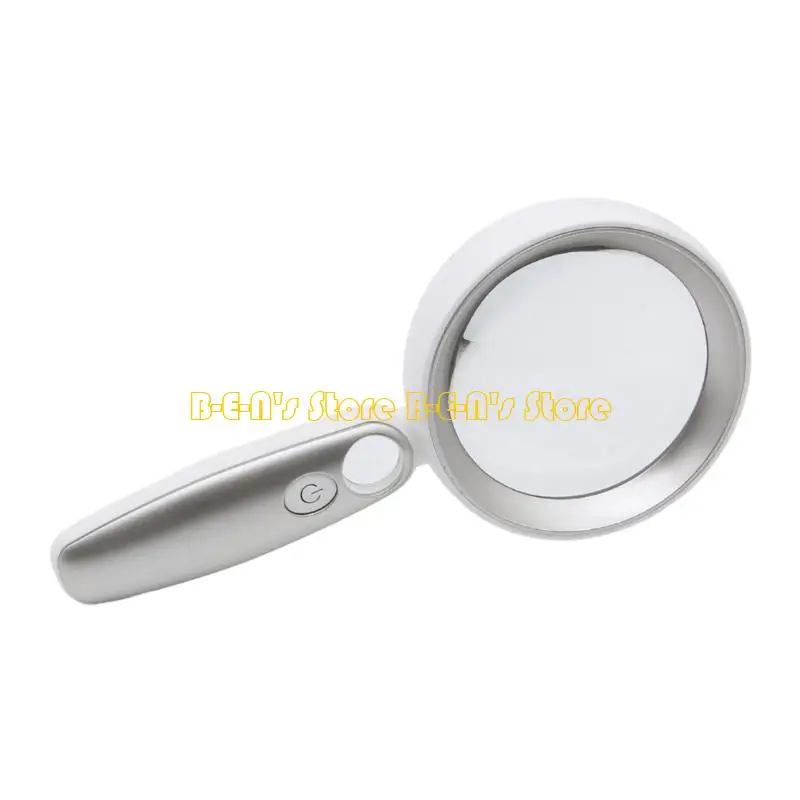 Y1AD Portable ABS Magnifier Handheld Jewelers Glass with Bright LED Light For Low Light Environment