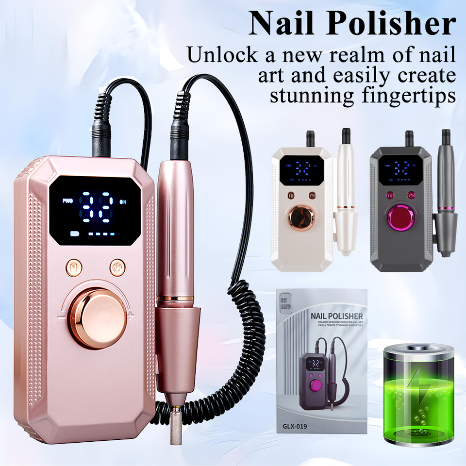 Professional Electric Nail Art Drill Electric File HD Display GLX019 Metal Nail Art Pen Professional Nail Art Lathe Grinder 