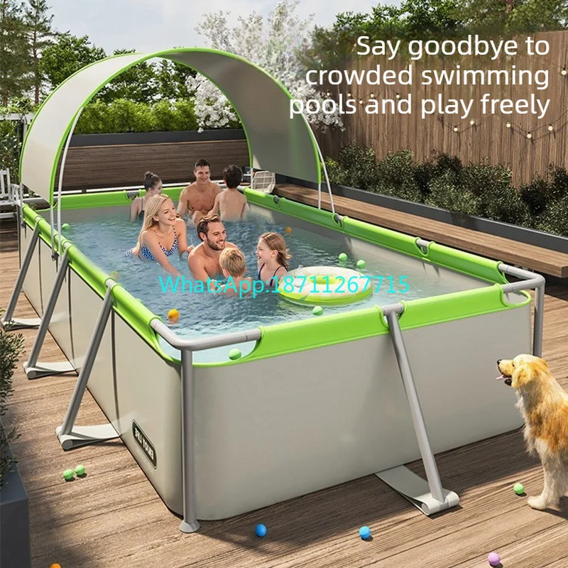 Sunshade swimming pool - foldable and airless home water tank - summer swimming bucket - outdoor large support structure