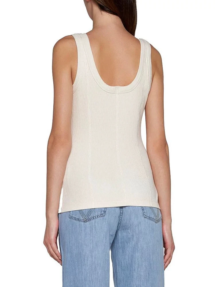 T-shirt spring and summer simple single-breasted sleeveless round neckWomen's tube top2024korean fashion Slim and thin Women top