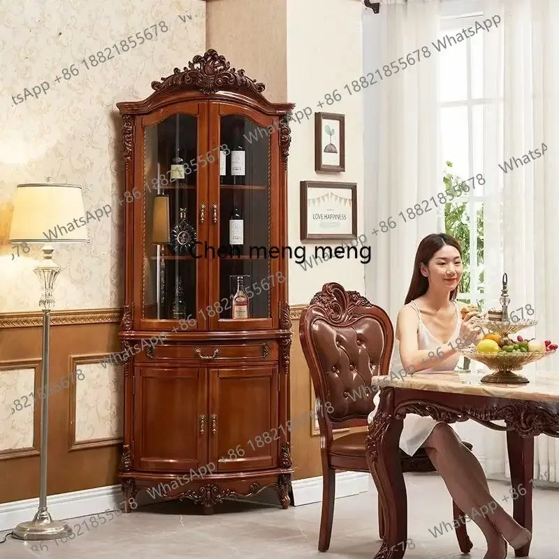 

Living Room Corner Cabinet Home American Style Wine Cabinet European Style Triangle Storage Corner Glass Vintage