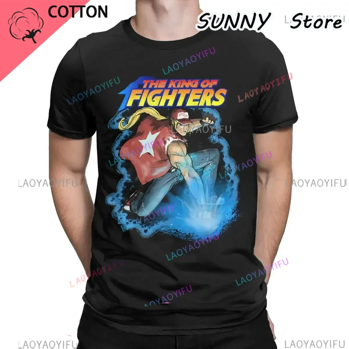 Terry Bogard Fatal Fury Hipster TShirts THE KING OF FIGHTERS Male Style low price Tops T Shirt Round Neck