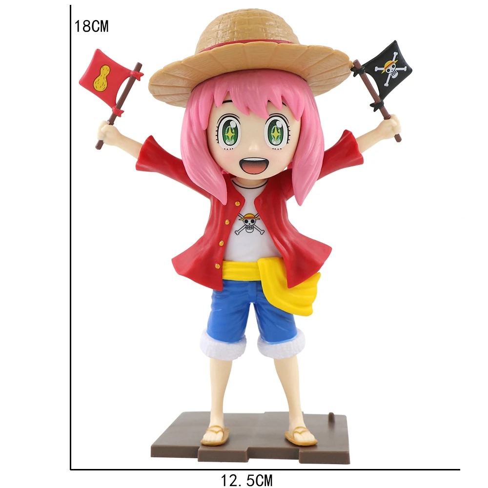 18 ซม.อะนิเมะ Anya Forger COS Luffy ยืนท่าทาง Action Figure PVC ของเล่นตุ๊กตาเดสก์ท็อปเครื่องประดับคอลเลกชันของขวัญ