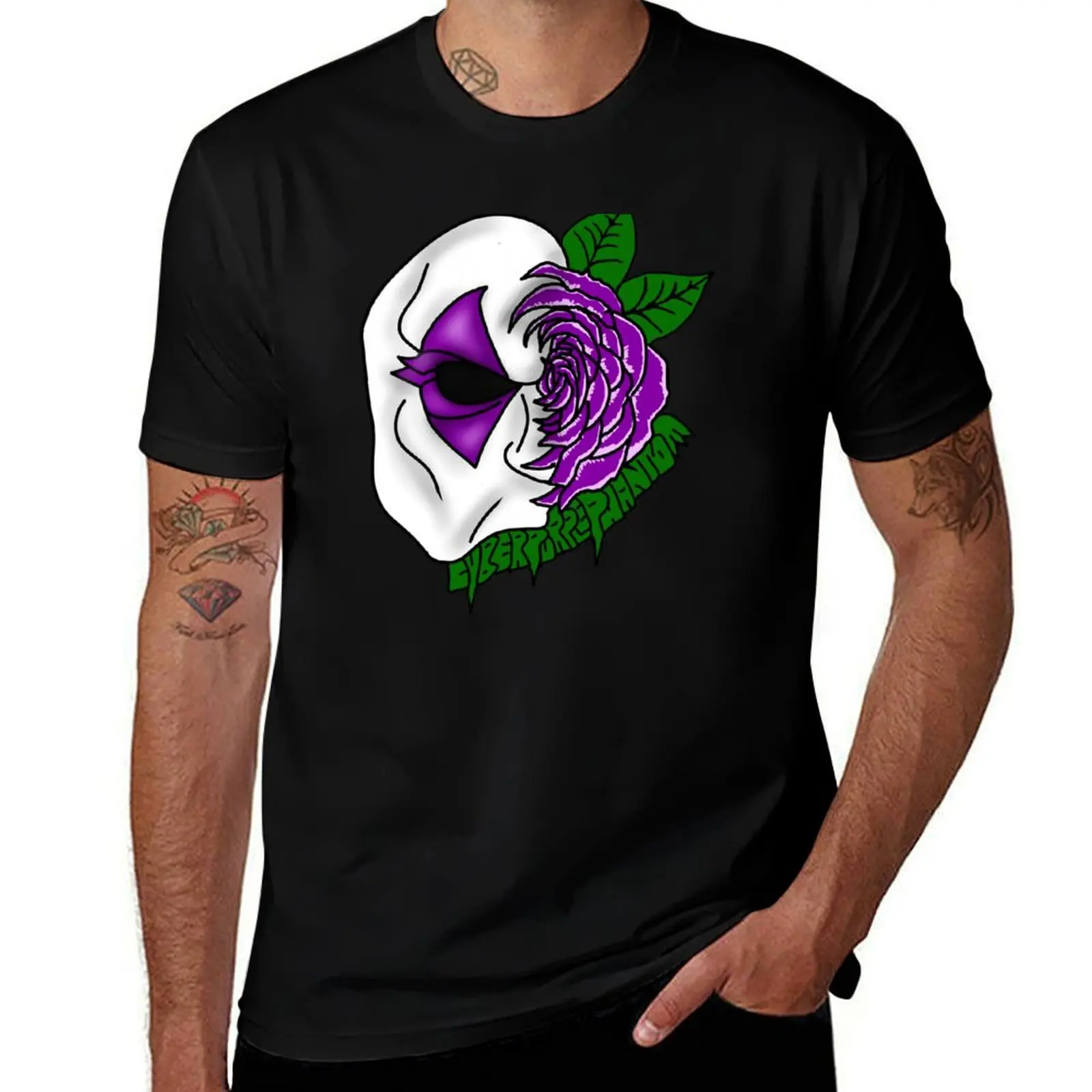 

Cyber Purple Phantom - Death Rose Mask T-Shirt t shirt man cotton cotton t shirts high quality T-shirt