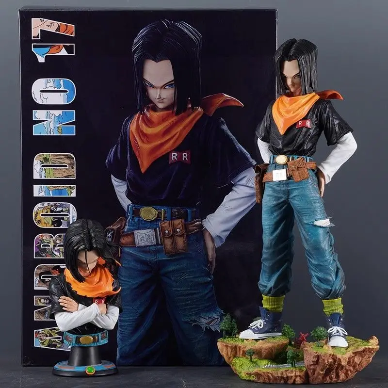 

29 см Фигурка Андроид 17 из аниме Dragon Ball Z, Черная Жемчужина, ПВХ-модель, статуэтка, коллекционная настольная GK-фигурка, украшение, игрушка, подарок