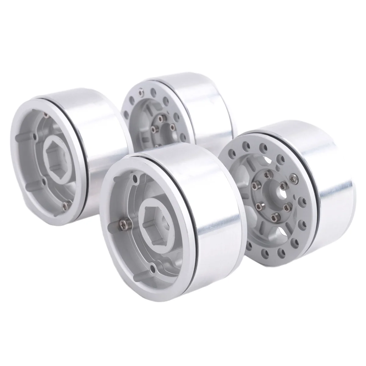 

X59A_4PCS 1.55 Wheel Rims Hub for 1/10 RC Crawler Car RC4WD D90 TF2 MST ,2