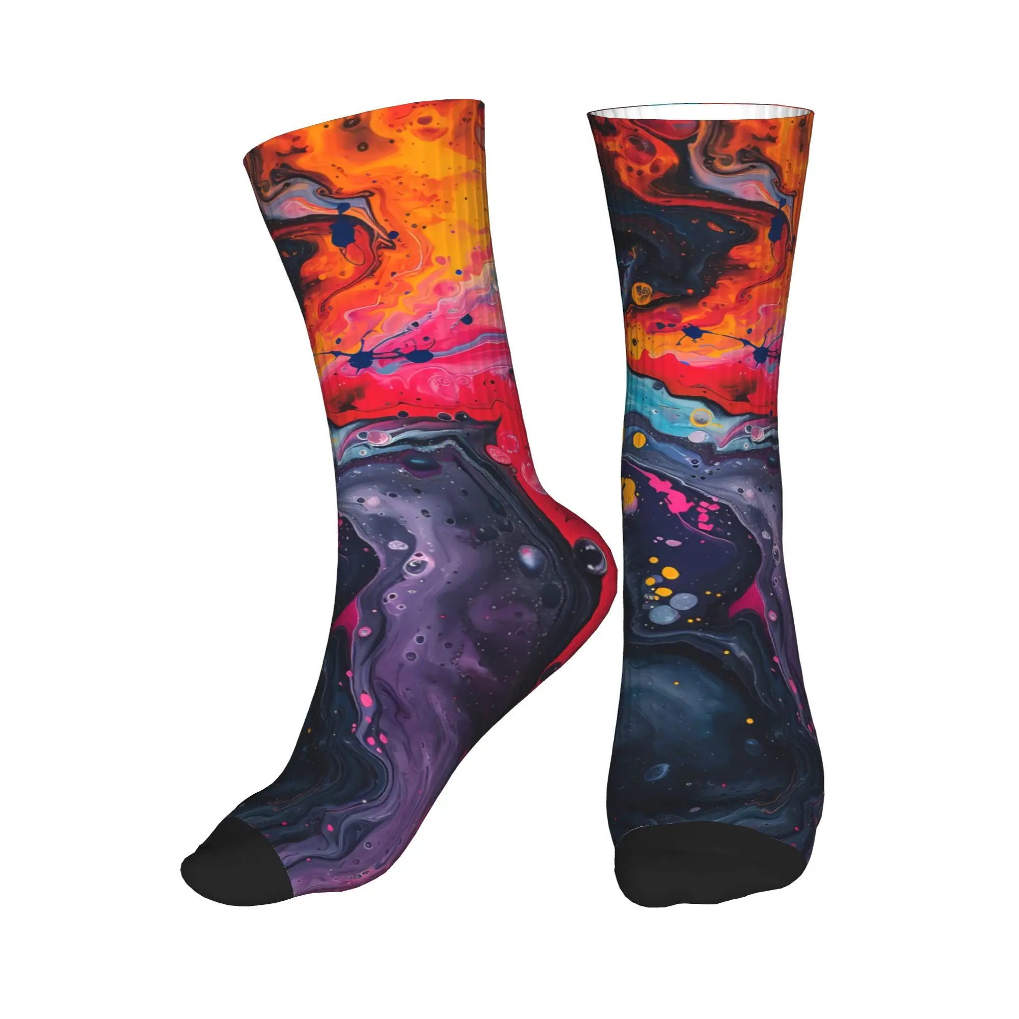 

Colorful Liquid Abstract Dress Socks Men Women Warm Fashion Novelty Crew Socks