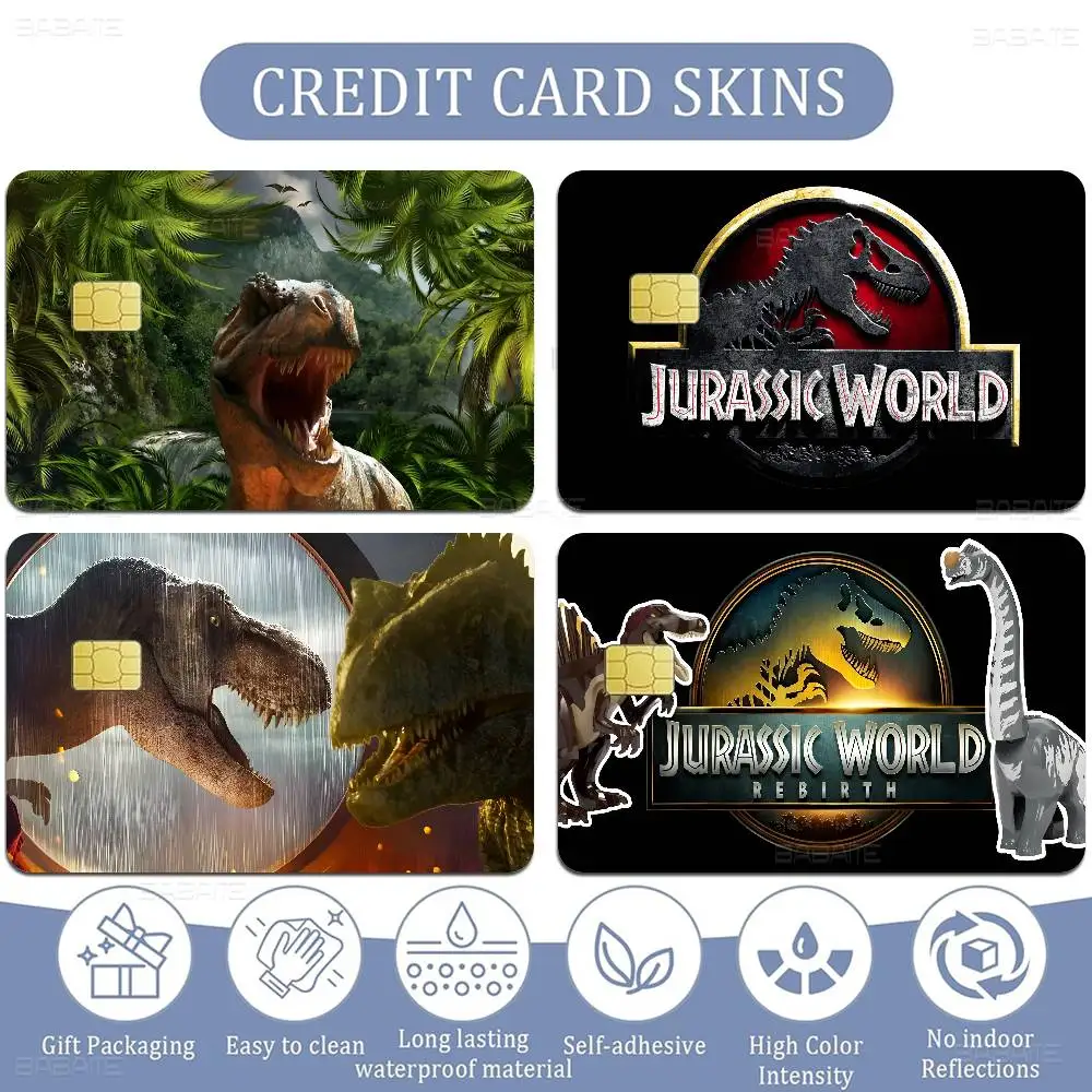 ديناصور الكرتون الحديقة الجوراسية أزياء لطيف الكرتون القط اللوحة لعبة فريدة من نوعها فيلم ملصق حالة الجلد لبطاقة الائتمان لا رقاقة #2