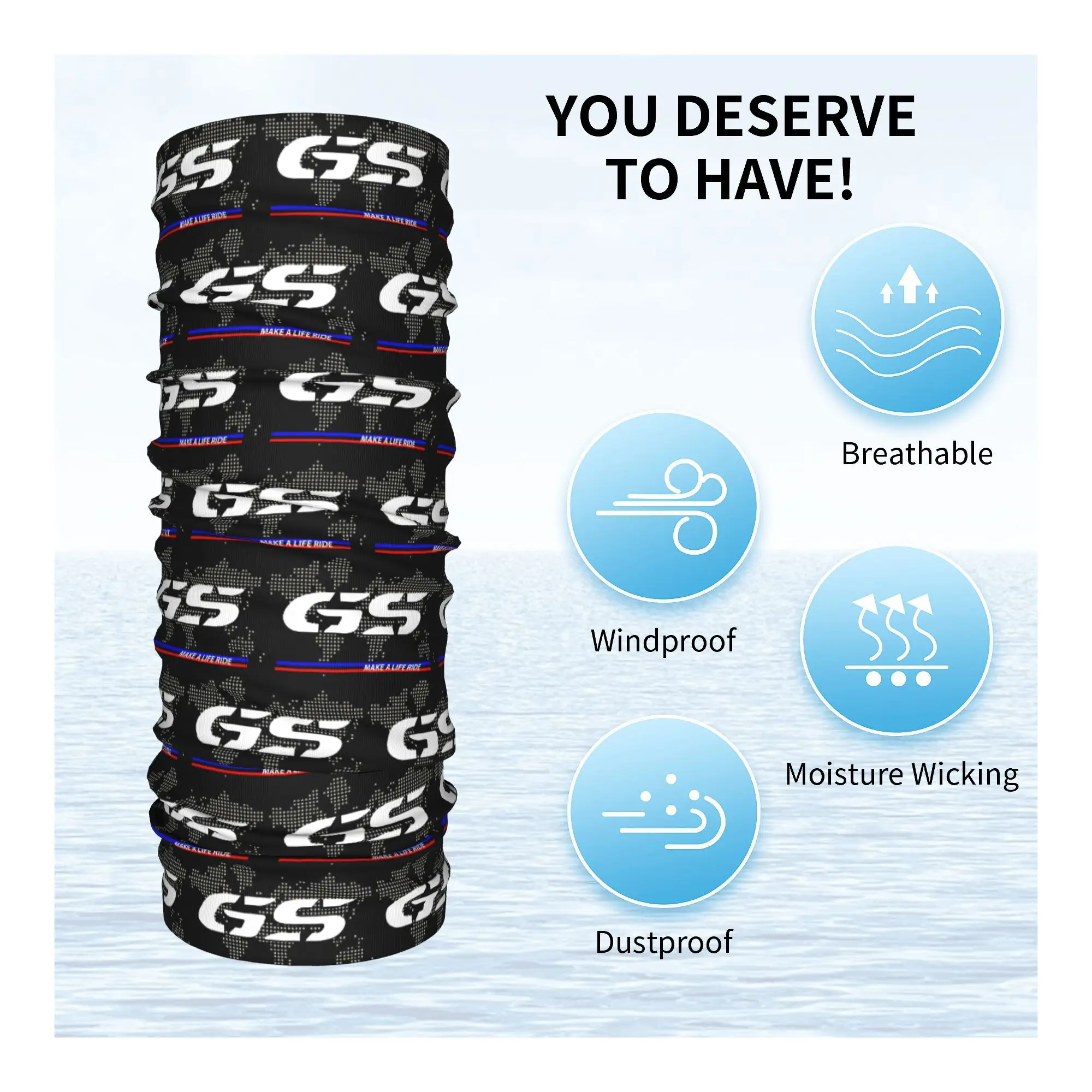 Custom GS Motorcycle Adventure Bandana Neck Warmer Men Women Winter Ski Hiking Scarf Gaiter  Face Cover