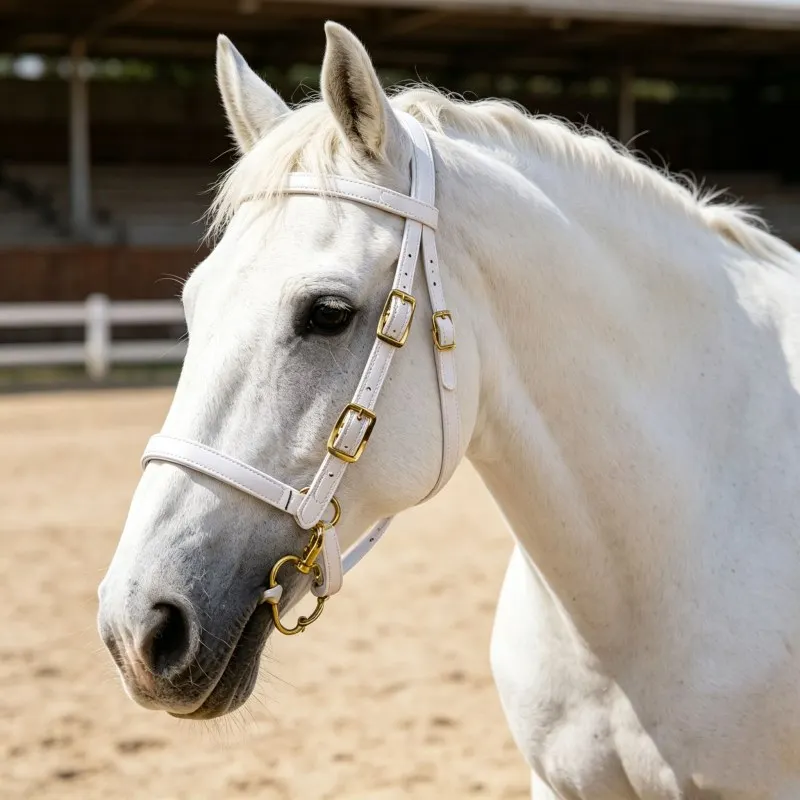 Adjustable PVC Horse Halter Soft Microfiber Leather Equestrian Training Equipment Waterproof Wear-Resistant for Training