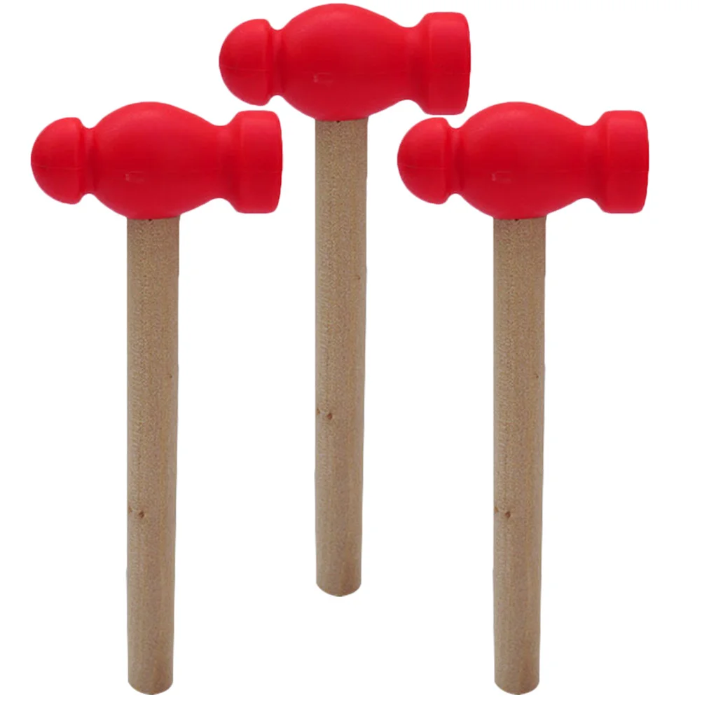 3 قطعة مطرقة خشبية صغيرة للأطفال أداة إصلاح منزلية للأطفال الصغار محاكاة صيانة خشبية متعددة الأغراض #6